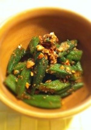 オクラのアーモンド和え♬ゴマ風味-レシピのメイン写真
