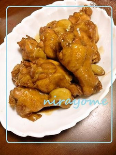 ウェイパーと手羽元で甘辛煮♪叉焼風-レシピのメイン写真