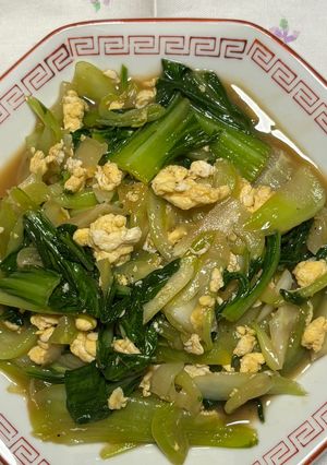 チンゲン菜と卵のオイスターソース炒め-レシピのメイン写真