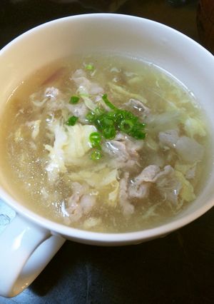ほっこり♪豚肉とみょうがの卵スープ-レシピのメイン写真