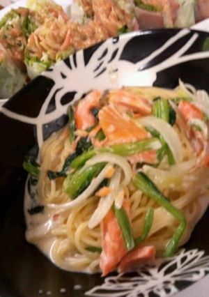 鮭とほうれん草のクリームパスタ-レシピのメイン写真