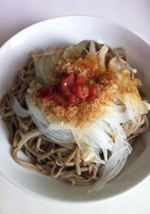 ためして！サラダ玉ねぎのっけ蕎麦-レシピのメイン写真