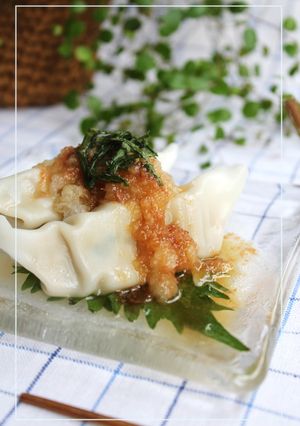 チルド餃子で時短！梅おろしひんやり水餃子-レシピのメイン写真