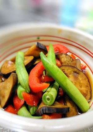 ナスとインゲンとパプリカのカレー煮浸し-レシピのメイン写真