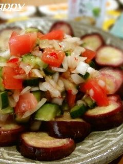 レンジで♪蒸しナスのスイートチリサラダ-レシピのメイン写真