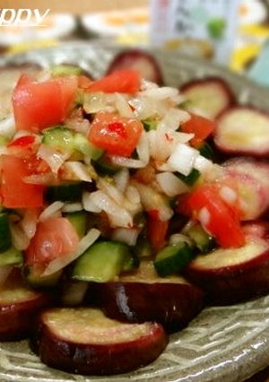 レンジで♪蒸しナスのスイートチリサラダ-レシピのメイン写真