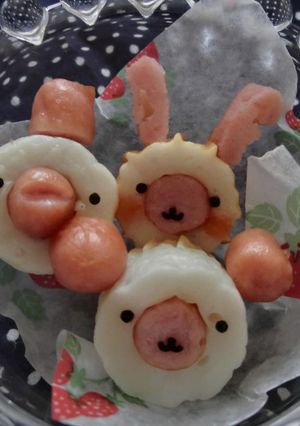 ちくわとﾎﾟｰｸﾋﾞｯﾂで～動物さん♪-レシピのメイン写真
