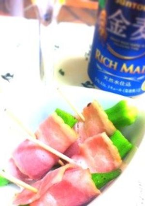 速攻★おつまみ オクラのベーコン巻き-レシピのメイン写真