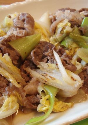 白菜と牛肉の麺つゆ炒め-レシピのメイン写真