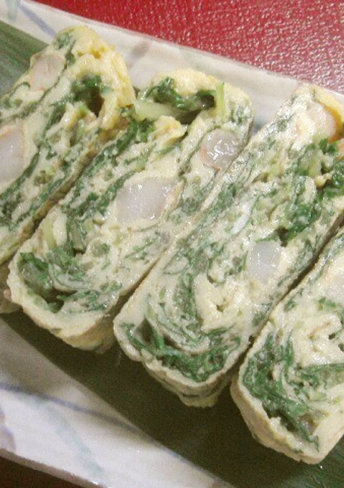 ♡海老と水菜の中華風玉子焼き♡　-レシピのメイン写真
