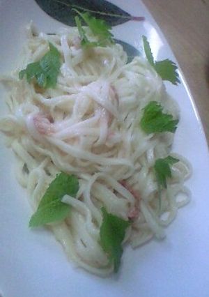 パスタランチ風★梅干しタラコ温うどん-レシピのメイン写真