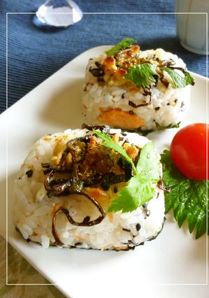 トースター焼きおにぎり～鮭フレ×塩昆布-レシピのメイン写真