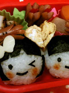 キャラ弁 男の子と女の子-レシピのメイン写真