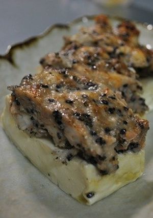 海老団子と豆腐の重ね焼きネギソースで-レシピのメイン写真