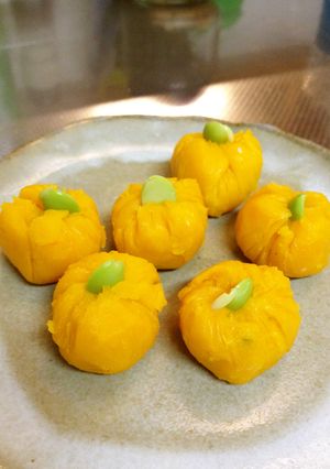 お弁当に！カボチャの茶巾絞り-レシピのメイン写真