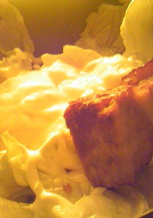 焼豚とレタスのマヨネーズ醤油温泉卵丼-レシピのメイン写真