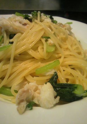 白身魚と小松菜のぺペロンチーノ-レシピのメイン写真