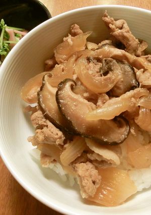 ☆手羽元の煮汁を使って☆リメイク豚丼-レシピのメイン写真