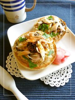 和満喫*塩昆布とミョウガと大葉のトースト-レシピのメイン写真