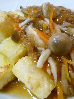揚げ豆腐のキノコあんかけ-レシピのメイン写真
