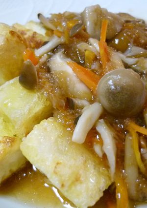 揚げ豆腐のキノコあんかけ-レシピのメイン写真