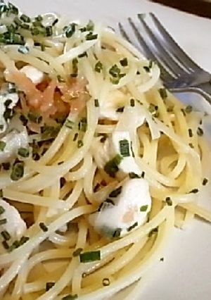 鶏肉と葱のあっさり梅バタースパゲティー-レシピのメイン写真