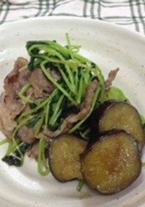 牛肉と豆苗と茄子のニンニク炒め-レシピのメイン写真