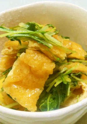 水菜とうす揚げのおかず-レシピのメイン写真