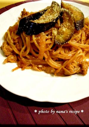 麺つゆで★茄子と豚小間の和風ナポリタン-レシピのメイン写真