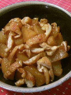鶏皮と大根の甘辛炒め-レシピのメイン写真