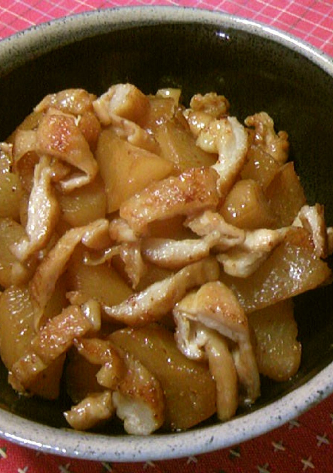 鶏皮と大根の甘辛炒め-レシピのメイン写真
