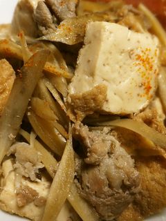 厚揚げと豚肉とごぼうの煮物-レシピのメイン写真