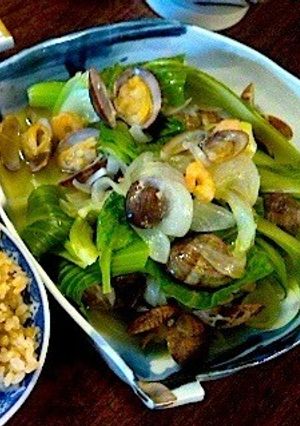 海老とあさりと青梗菜のアクアパッツァ-レシピのメイン写真
