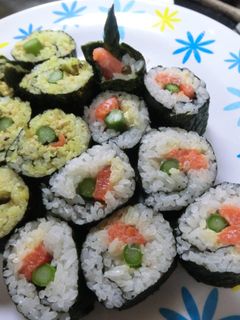 アスパラとサーモンのサラダ巻き寿司-レシピのメイン写真