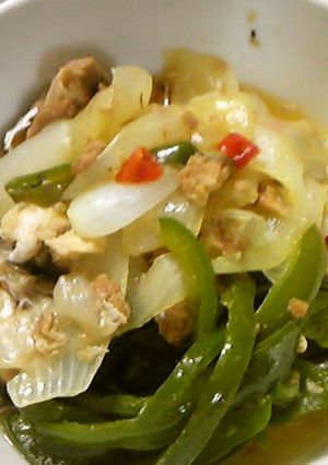 サバの味付け缶と新玉ねぎの炊き合わせ-レシピのメイン写真