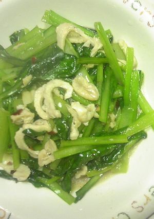 鶏皮と青菜炒め-レシピのメイン写真