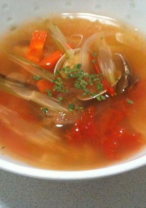 簡単♬あさりとトマトのコンソメスープ-レシピのメイン写真