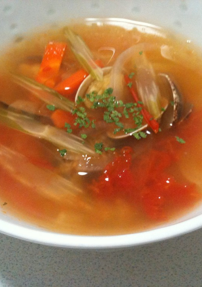 簡単♬あさりとトマトのコンソメスープ-レシピのメイン写真