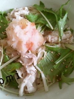 さっぱり♡豚しゃぶと水菜の梅おろしうどん-レシピのメイン写真