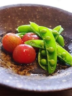 プチトマトとスナップエンドウのおひたし-レシピのメイン写真