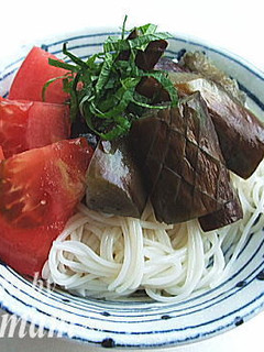 茄子とトマトの素麺-レシピのメイン写真
