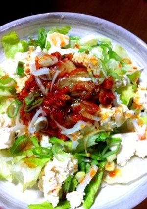 ピリ辛豆腐サラダ(^-^)-レシピのメイン写真