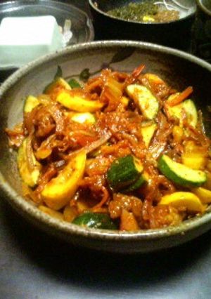 プレ農家めし◆ズッキーニの豚肉キムチ炒め-レシピのメイン写真