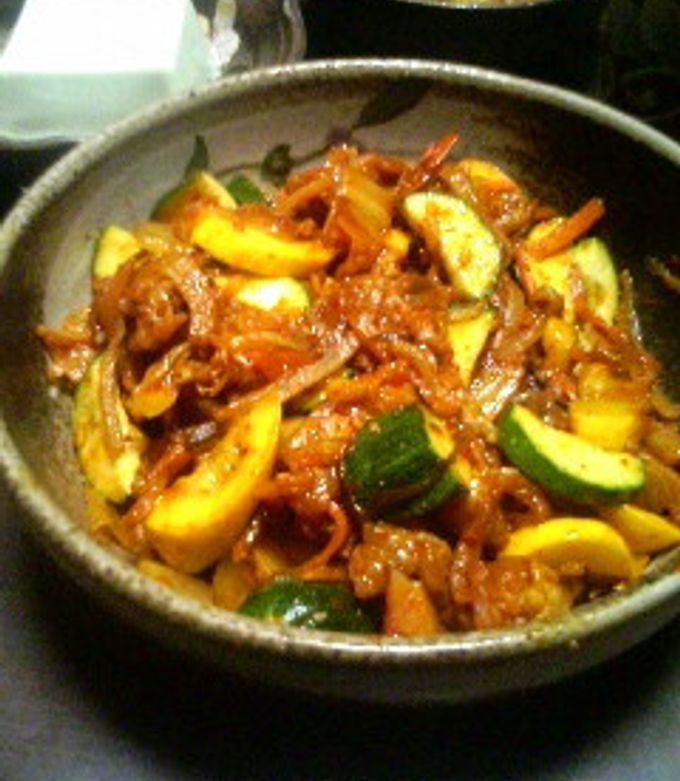 プレ農家めし◆ズッキーニの豚肉キムチ炒め-レシピのメイン写真