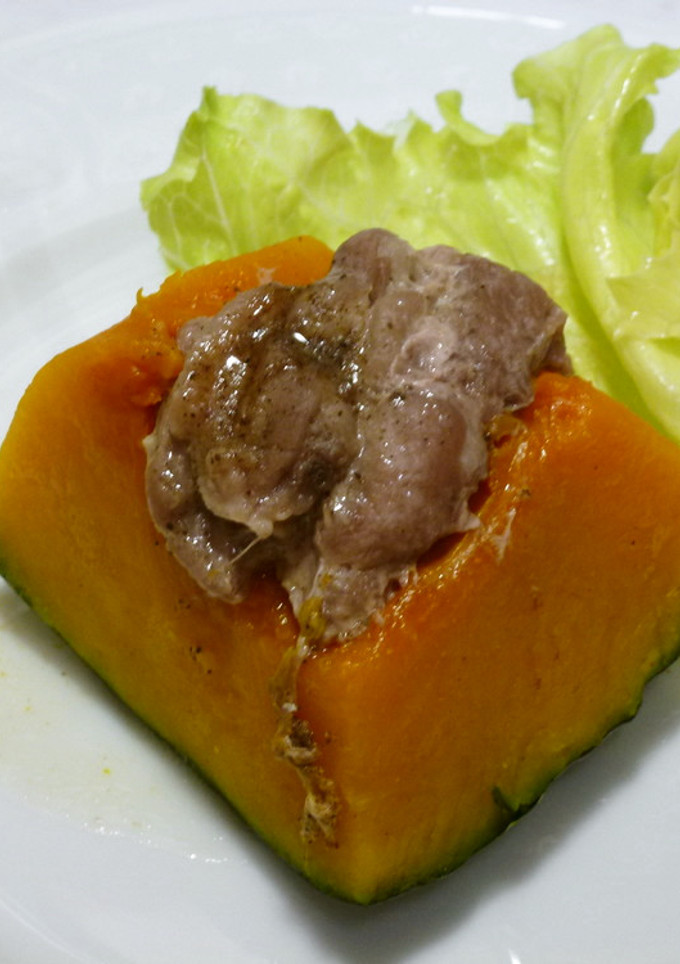 かぼちゃと鴨肉のレンジ蒸し-レシピのメイン写真