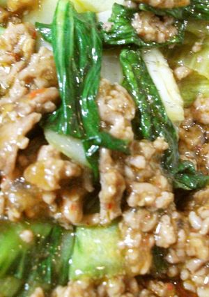 チンゲン菜とひき肉の中華風あんかけ-レシピのメイン写真