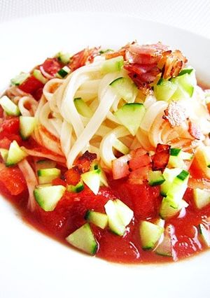 冷やしトマトうどん-レシピのメイン写真