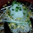 焼きとうもろこしと揚げなすおろし蕎麦