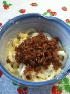 肉そぼろde簡単肉うどん-レシピのメイン写真