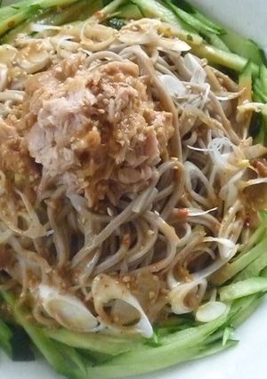 簡単♪胡麻タレの冷やし中華蕎麦♪-レシピのメイン写真
